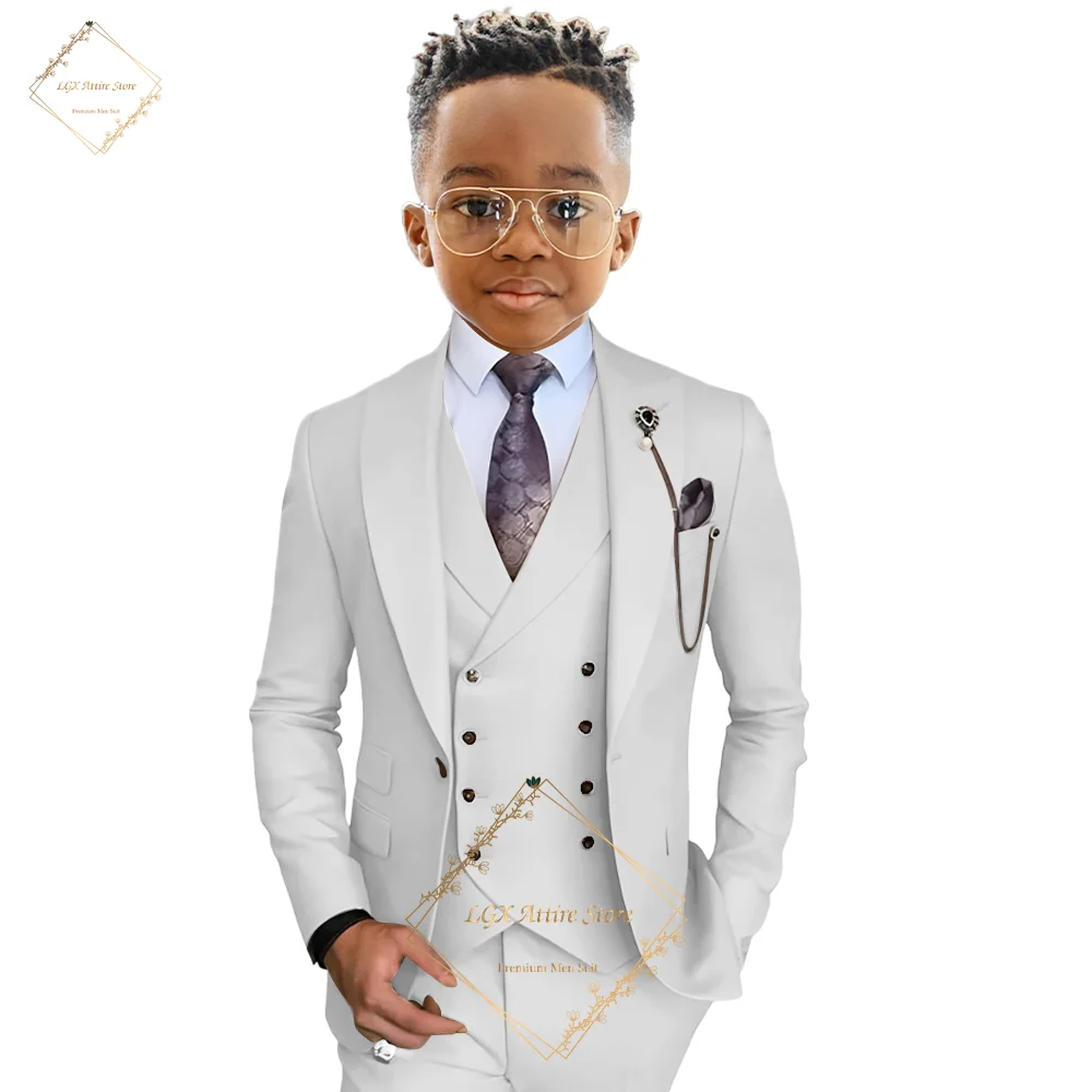 Elegante set completo da 3 pezzi per ragazzi (giacca, gilet, pantaloni), set completo formale elegante e slim fit - per bambini di età compresa tra 2 e 6 anni.