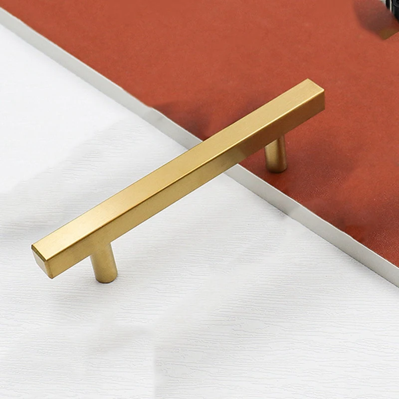 30Piece Gold Cabinet Handles Brass Cabinet Pulls Square Drawer Pulls For Cabinets And Drawers, 5Inch