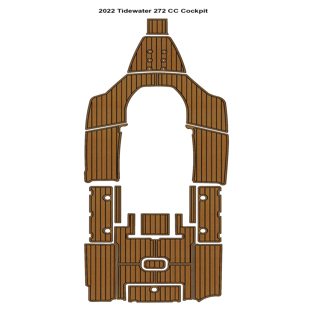 2022 Tidewater 272 CC Cockpit Boat EVA Teak Deck Faux Foam Floor Mat Pad SeaDek MarineMat Style Self Adhesive