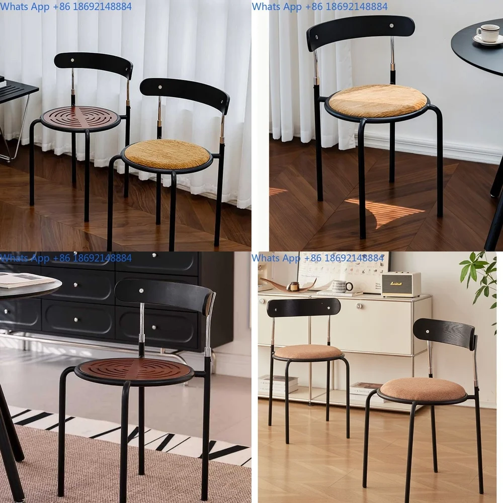 

French style vintage solid wood dining chair with backrest rattan woven for home hotel use