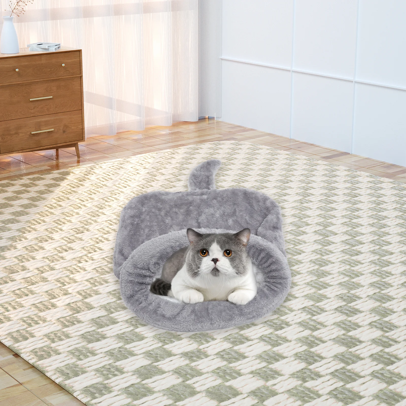 

Sleeping Pet Sleeping Bag Bag For Small Dogs Cats Mini Warm Bed House Soft Cushion Mat Pet Supplies Gray L