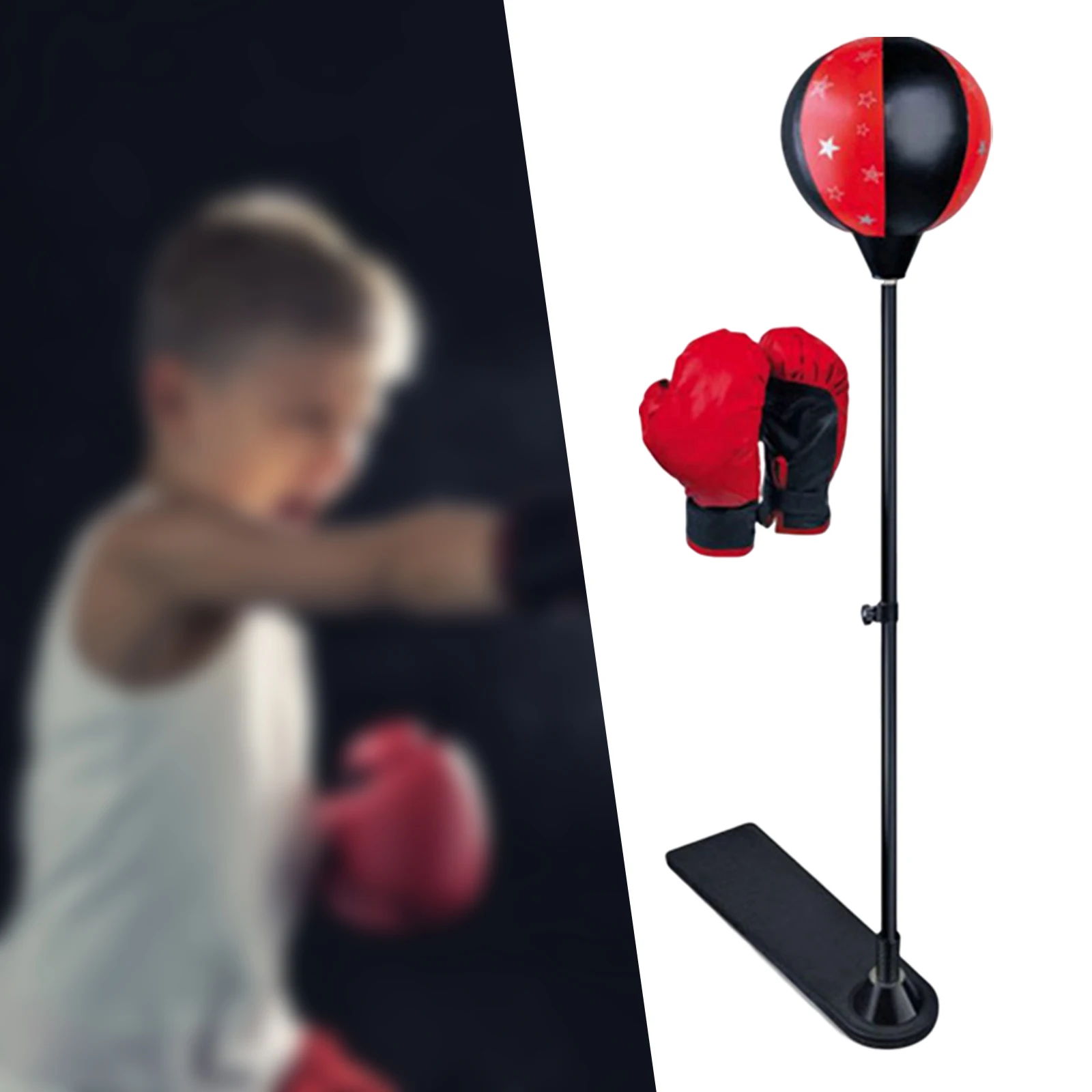 Kids Punching Bag with Stand, Adjustable with Gloves Sport for Adults Fitness Gift Adjustable Height Stand fitness Tumbler Agili