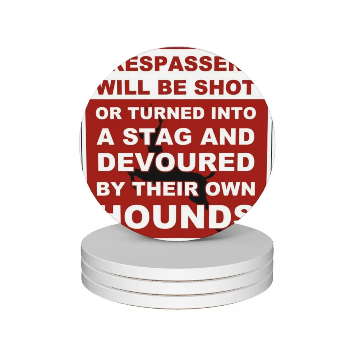

Trespasser Sign Ceramic Coasters (Set of 4) ceramic set tea cup holder Coasters