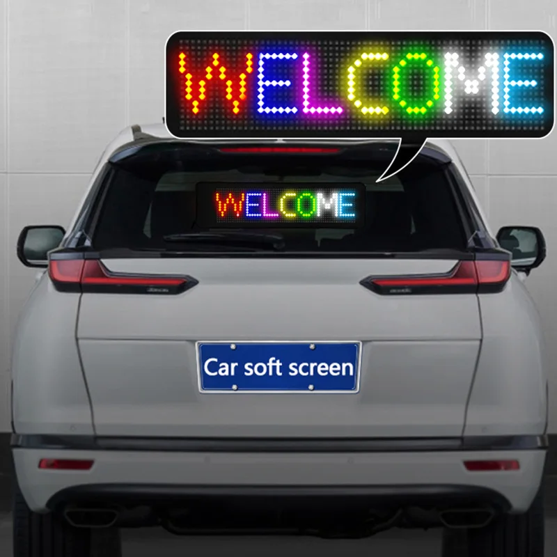 Car Color Flexible LED Display Light Screen Sheets Car Advertising LED Sign DIY Scrolling Text Animation Graffiti Decoration