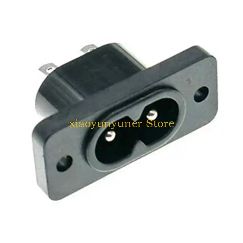 P9JB Durability 8 Shape Connectors C8 Panel Mount Plug Adapter For Convenient Power Management AC250V 2.5A 2Pin Plug