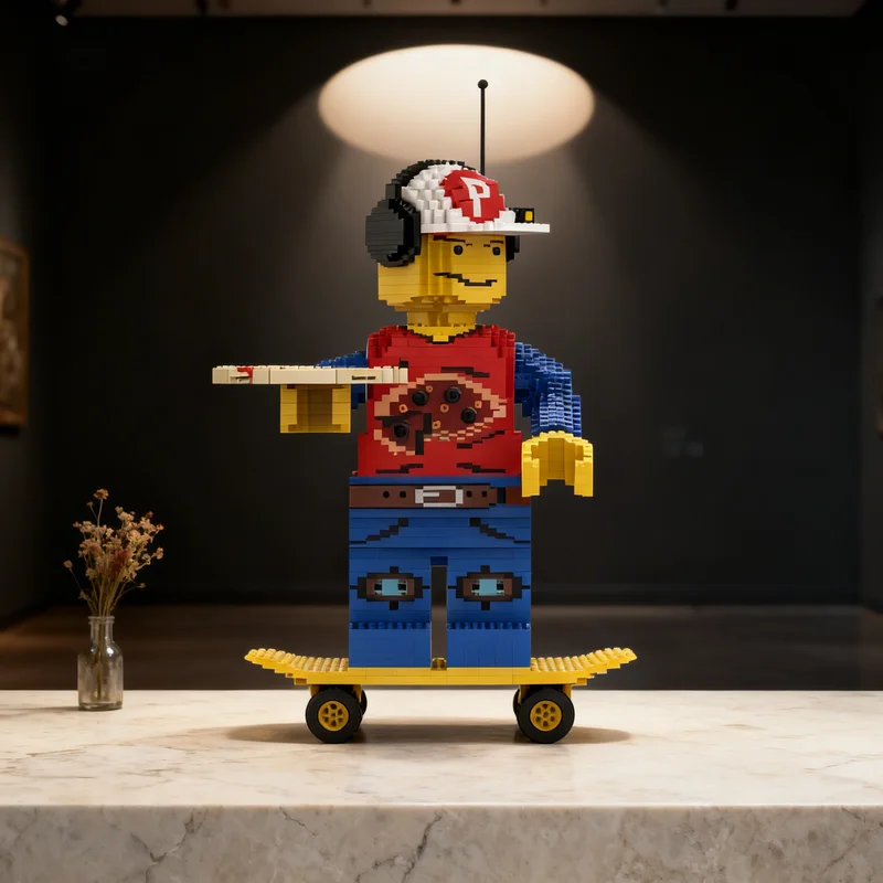 

2536 деталей MOC: Конструктор «Город Пиццы» (Макси-фигурка), креативный подарок для самостоятельной сборки, декор для демонстрации, премиум-класс, для взрослых и детей, для дома и офиса