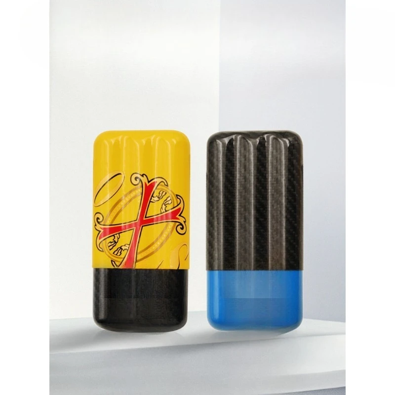 Portable Cigar Case 3 Pack Carbon Fiber Pressure Resistant Moisturizing Humidor