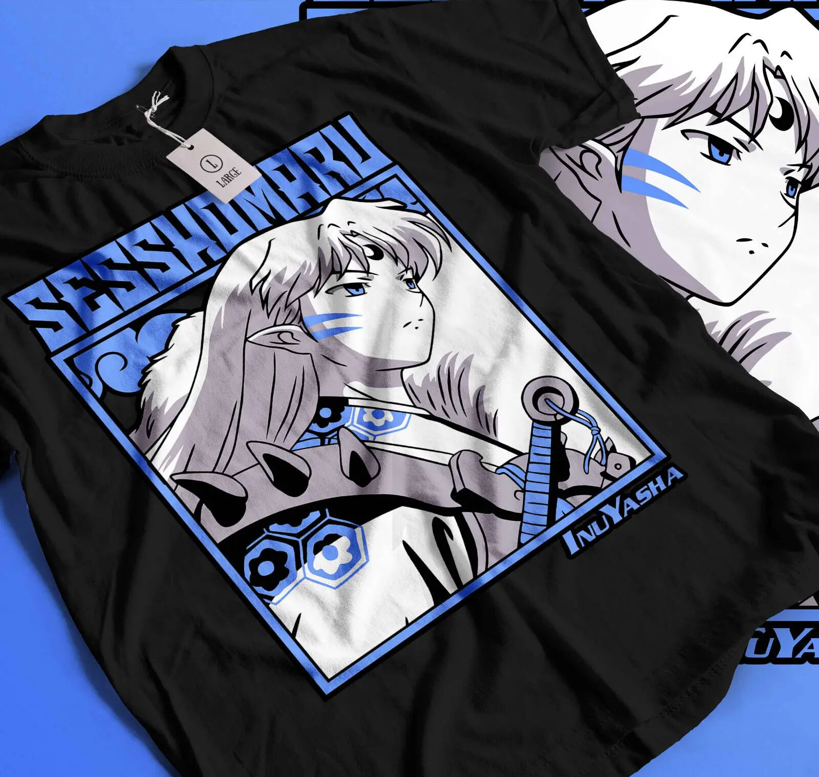 Inuyasha Sesshomaru T-shirt Red Moon Inu Yasha Kawaii Girl Gift Shirt Black 297