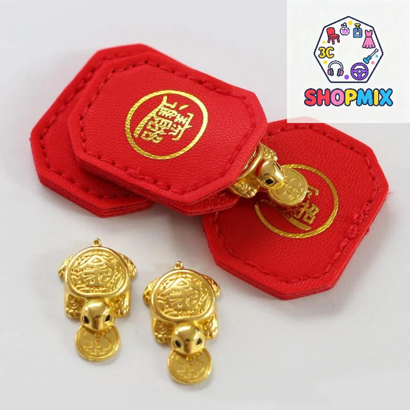 Fengshui Lucky Turtle Wallet Charm Money-biting Turtle Ornaments Decor For Longevity Protection & Financial Stability