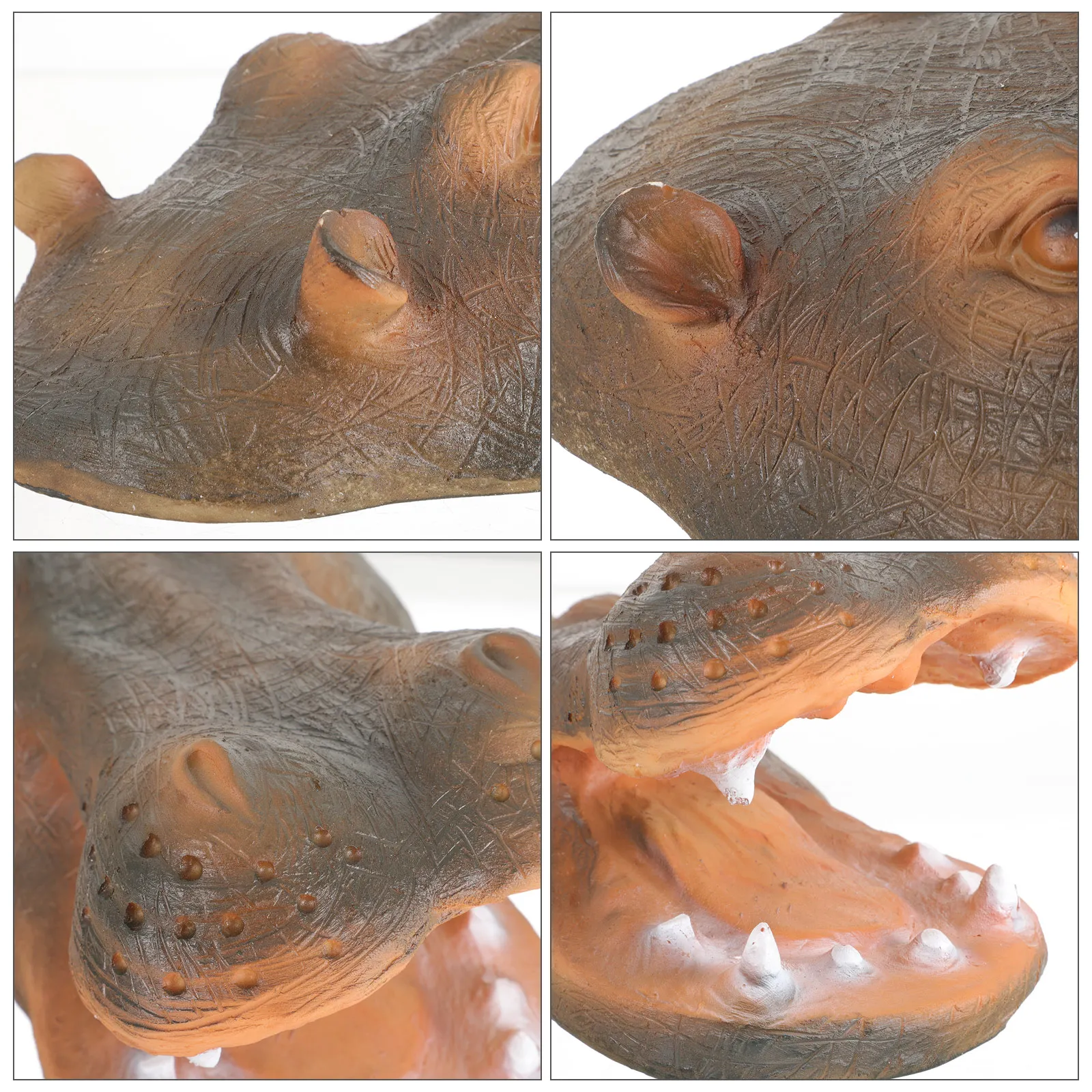 

Resin Hippopotamus Head Statue Floating Pond nament Animal Figurine Decor Terrace Photo Prop Lightweight Bright