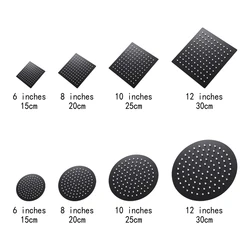 Round & Square Shower Head Stainless Steel Rainfall Showerheads 12/10/8/6 Inch Ultra-thin Black Rain Bathroom Shower Accessories