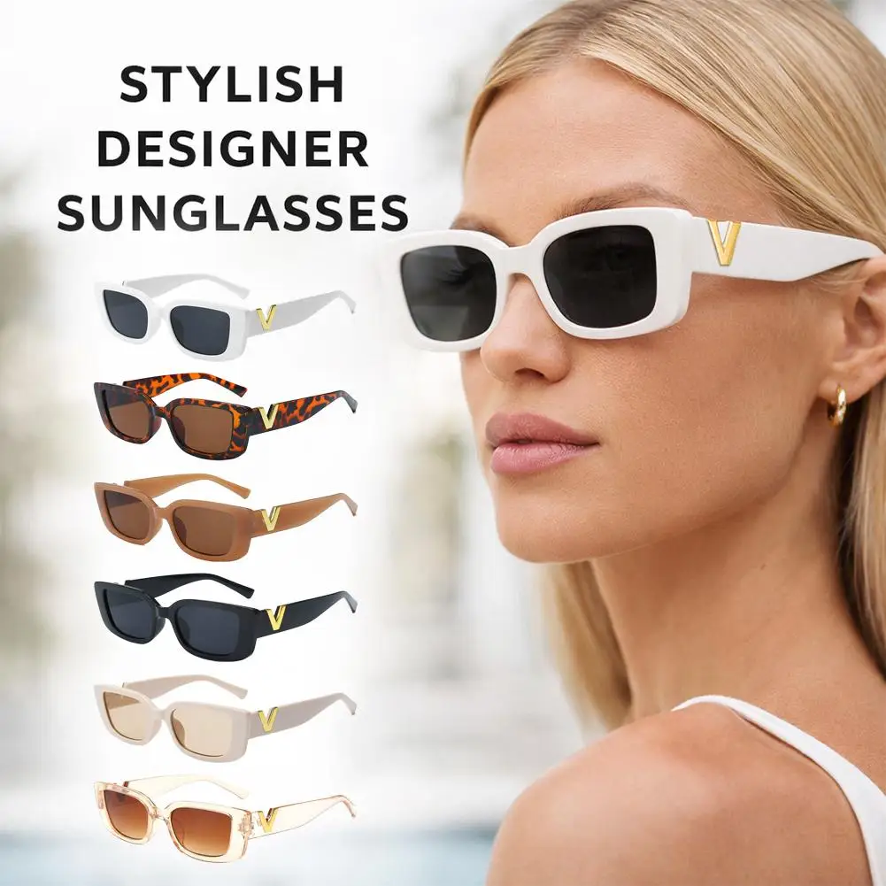Fashion Rectangle Sunglasses Women Luxury Brand Vintage Small Frame Sun Glasses Ladies Classic Black Square Eyeglasses