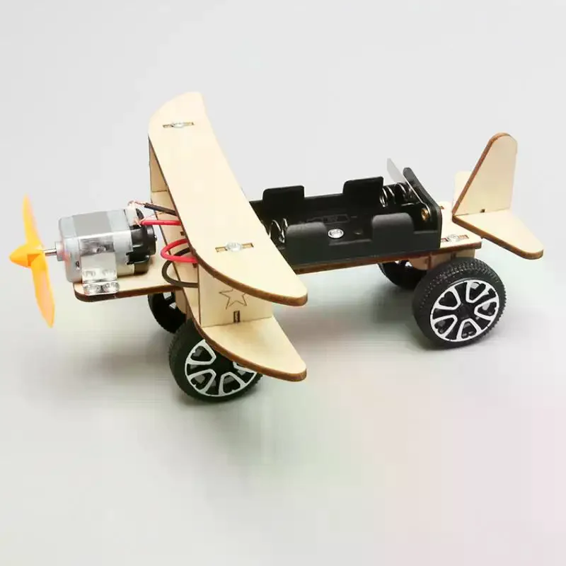 1 Set Wood Puzzle Games DIY Airplane Science Toys Children Educational STEM Kits Technologia Experimental Tool School Supply