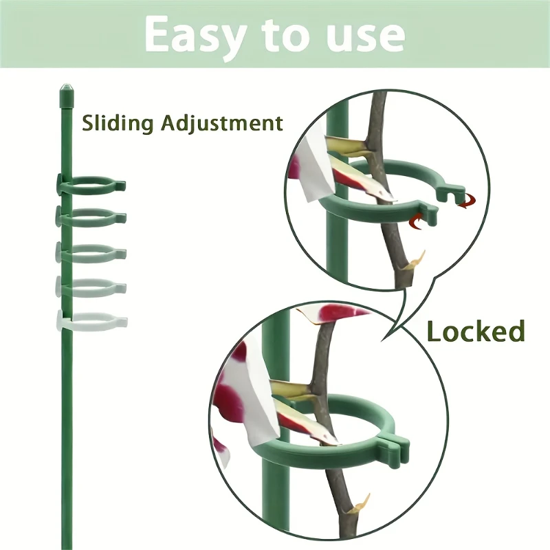 10set Plant Support Piles Green Plant Support Rods Plant Climbing Support Frame For Potted Tomatoes Peonies Lilies Roses