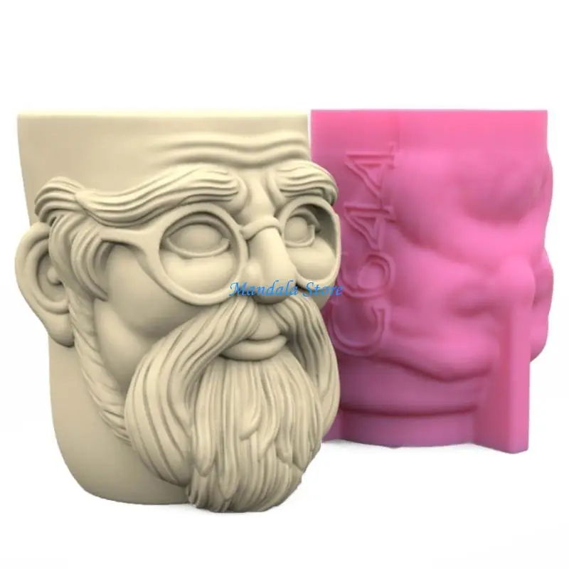 

U2JC Succulents Planter Vases Mould Flower Pots Silicone Molds Elderly Resins Molds