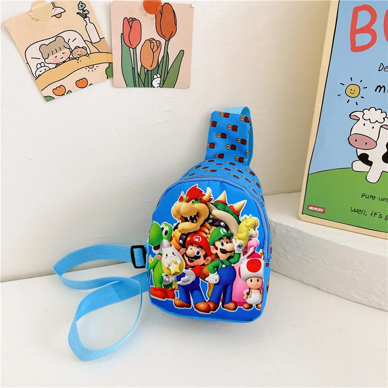

Детская нагрудная сумка Super Mario для детей, мультипликационная Сумочка с рисунком Луиджи Марио, большая сумка для хранения, аниме Подарочная периферийная игрушка