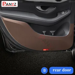 Leather Carbon Fiber Sticker for Mercedes Benz GLC GLB GLA GLE GLS 2024 2023 2022 - 2016 Door Anti Kick Cover Protection Mat