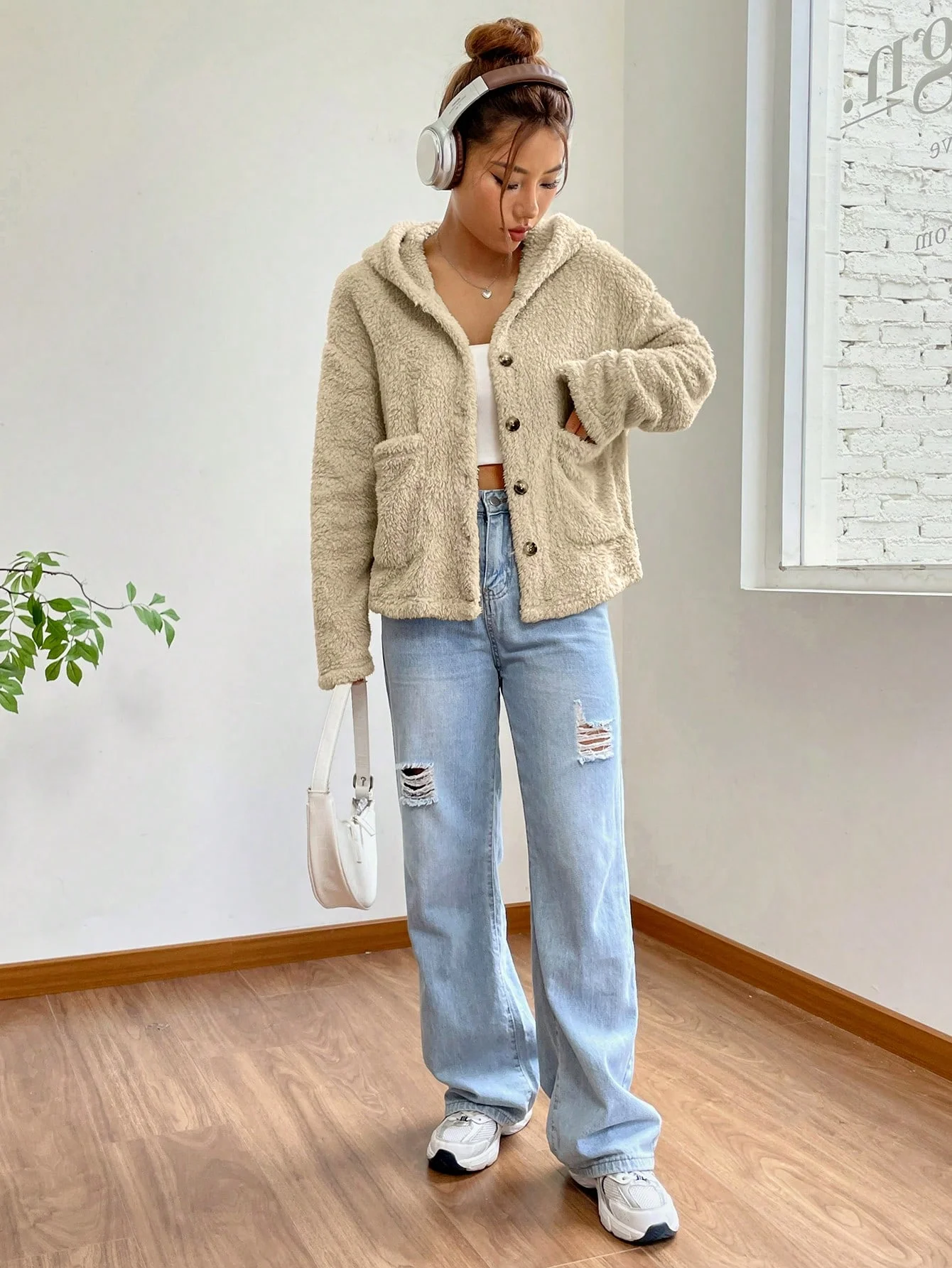 Abrigo de piel de manga larga con capucha para mujer, ropa de abrigo cálida y elegante para otoño e invierno