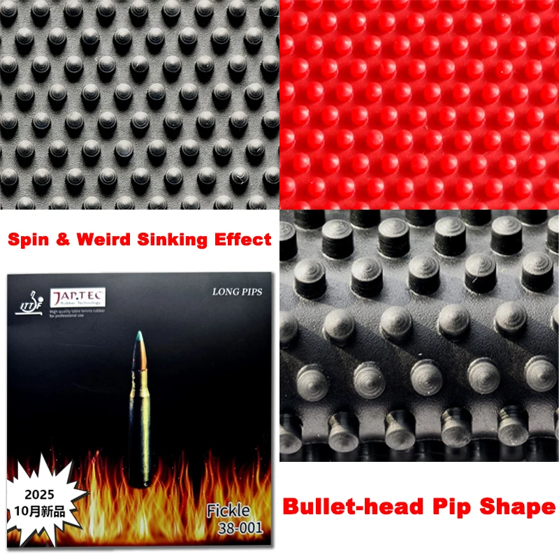 

FICKLE Bullet-head Pip Shape Table Tennis Rubber Long Pips OX Ping Pong Rubber Unbelievable Spin & Weird Sinking Effect Rubber