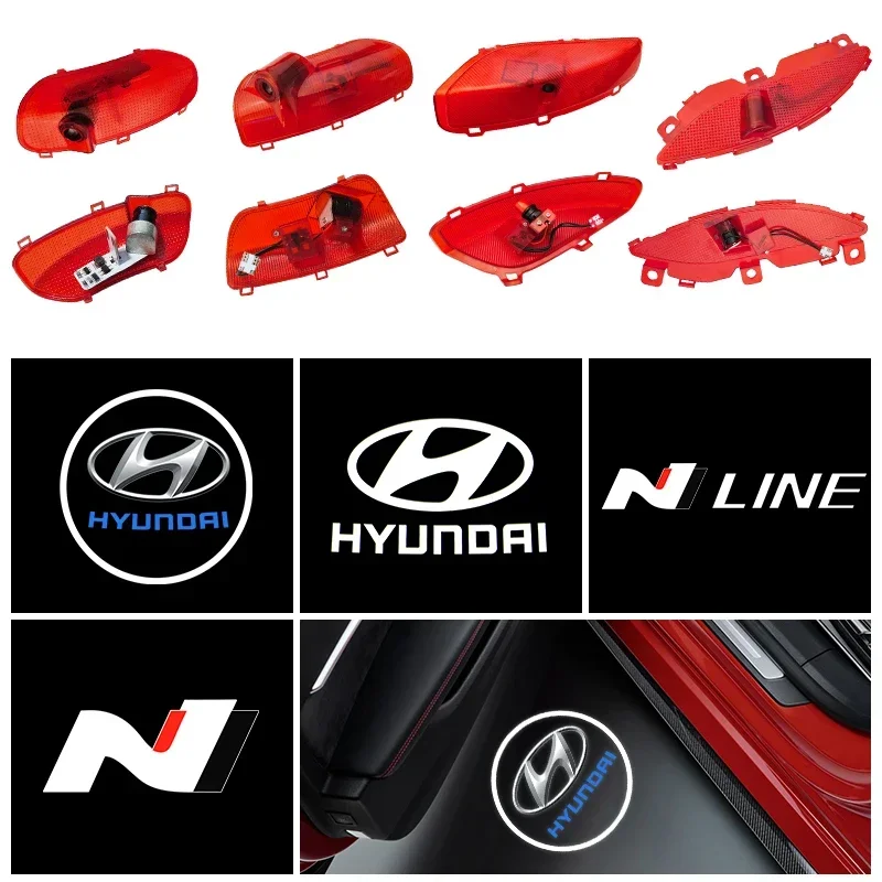 

2 pieces LED Car Door Ghost Shadow Atmosphere Light Projector Decoration For Hyundai Sonata 8 SONATA 9 VI (YF) Elantra santa fe
