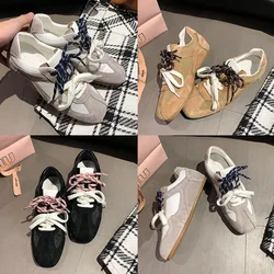 Shoes Woman Flats Low Heels Dress Cross Cross-tied Rubber PU Cross Women's Shoes Female Footwear Low Heels Dress Rubber Cross-ti