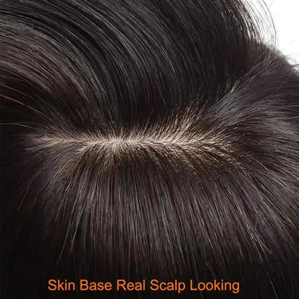 Toppers For Women Natural Human Hair Accessories Silk Base Hair Wig Clips Hair Topper Woman Hairpieces Straight Hair Replacement - Detail 1
