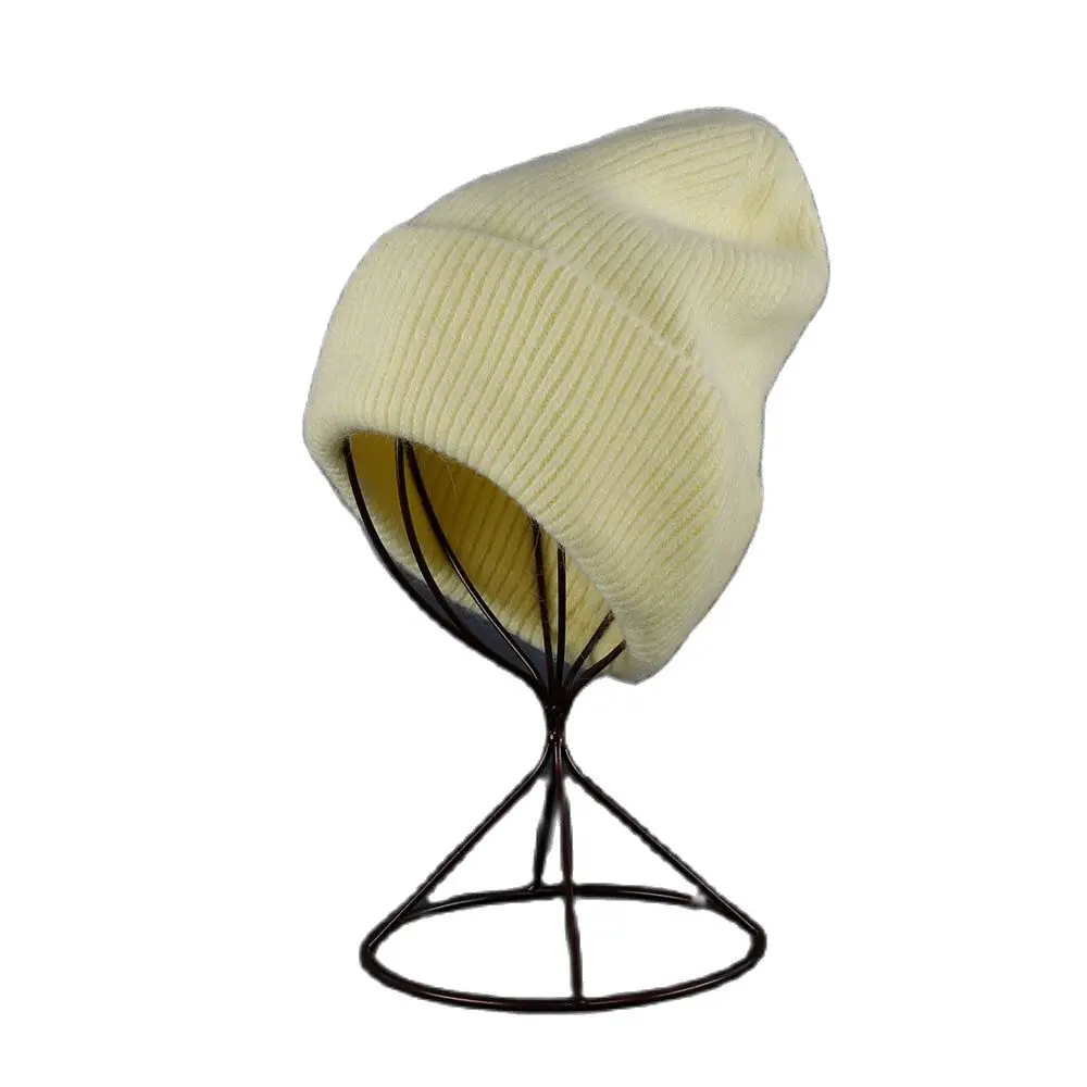 Czapka z futra królika Miękka, ciepła, puszysta czapka zimowa dla kobiet Angora Dzianinowa czapka Skullies Czapka damska Ciepła czapka z dzianiny dla kobiet — zdjęcie 2