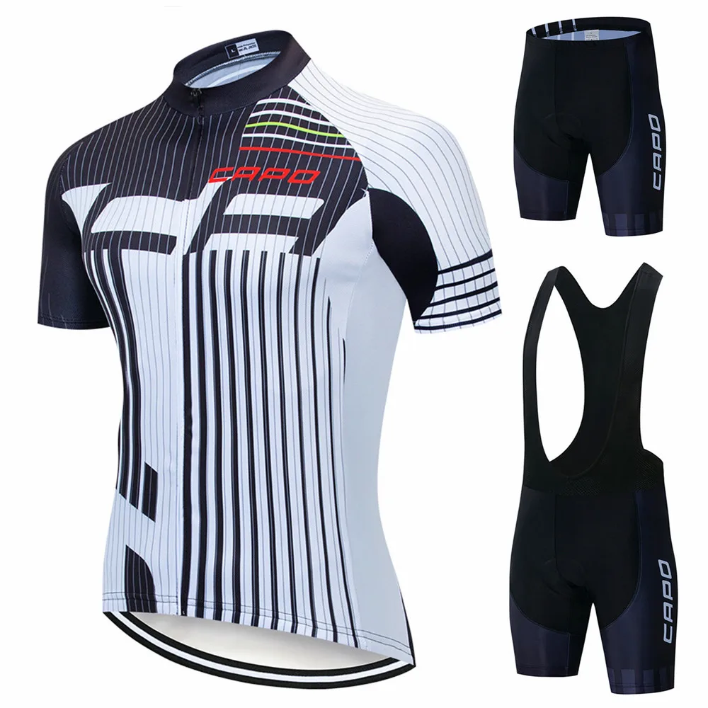 Ensemble de Maillot de Cyclisme 2026 Homme Été Pro CAPO Team – Tenue de Cyclisme Vélo VTT Sportif – Ensemble Complet Vélo