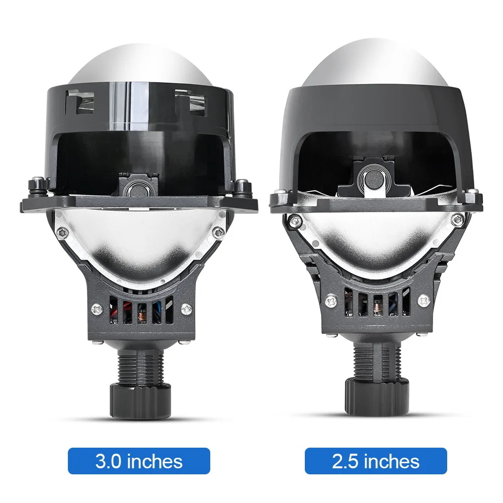 55W 2.5/3-Inch Bi-LED Headlight Single Lens H4 H7 Plug-and-Play Projector Fit Motorcycle Car Penetration Car Accessories