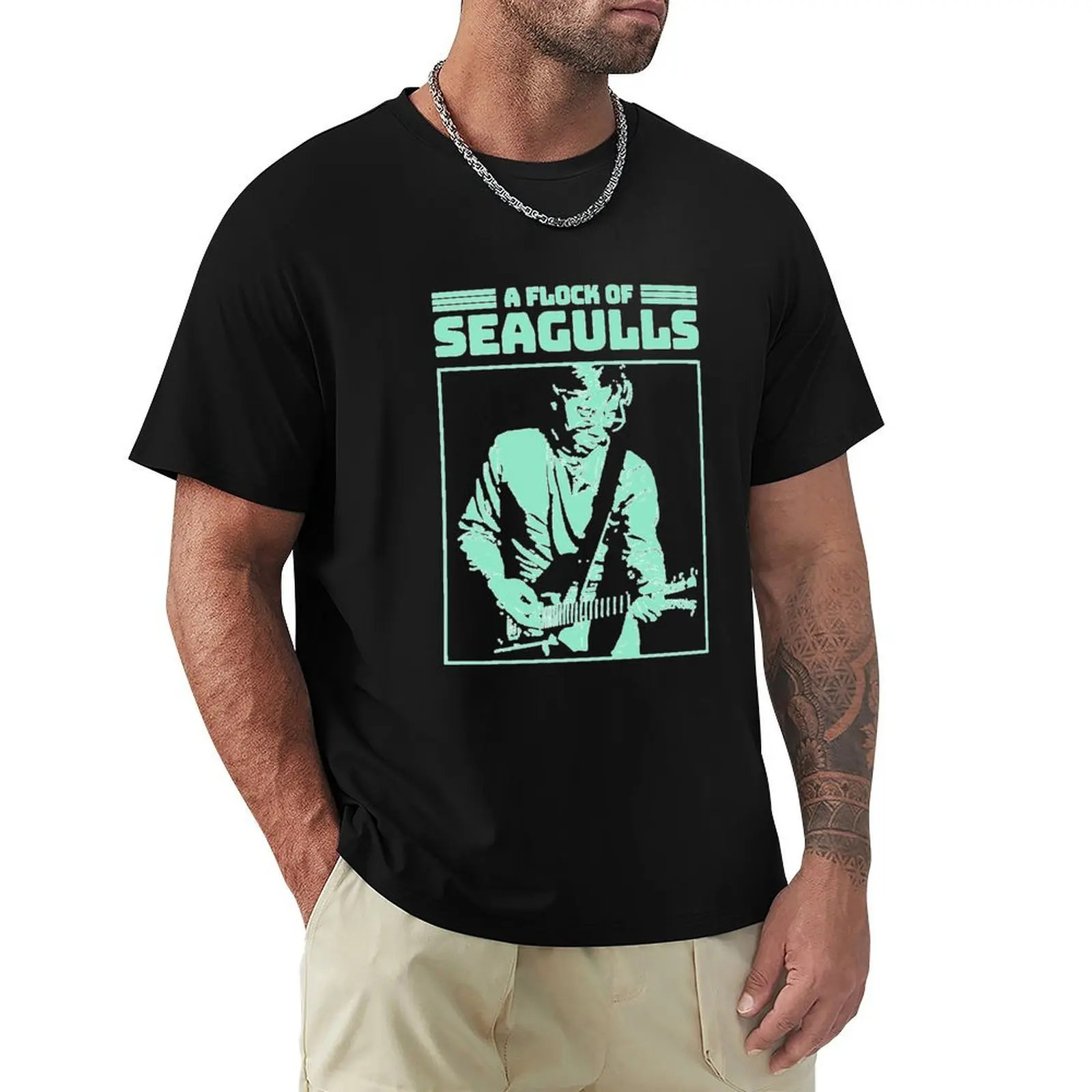 A-Flock-Of-Seagulls--Fanwork-- T-Shirt man t shirt cotton T-Shirt