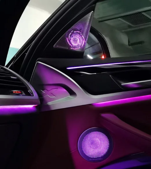 

New Car Tweeter Speaker Cover Luminous Ambient Light Audio Speaker Cover Interior Decoration for X3 X4 G01 G02 Plate