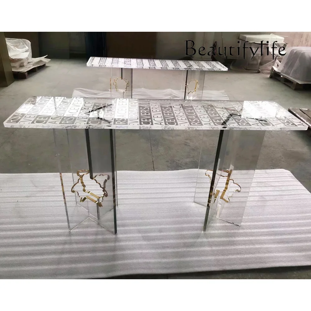 

Nordic Antique Acrylic Console Household Minimalist Decoration Table Designer style high-end fashionable household