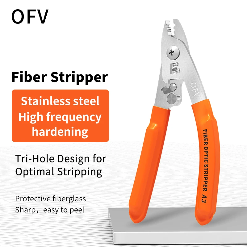 OFV-3-Port Fiber cortador Alicate, Couro Cabo Stripper, 3 Portas