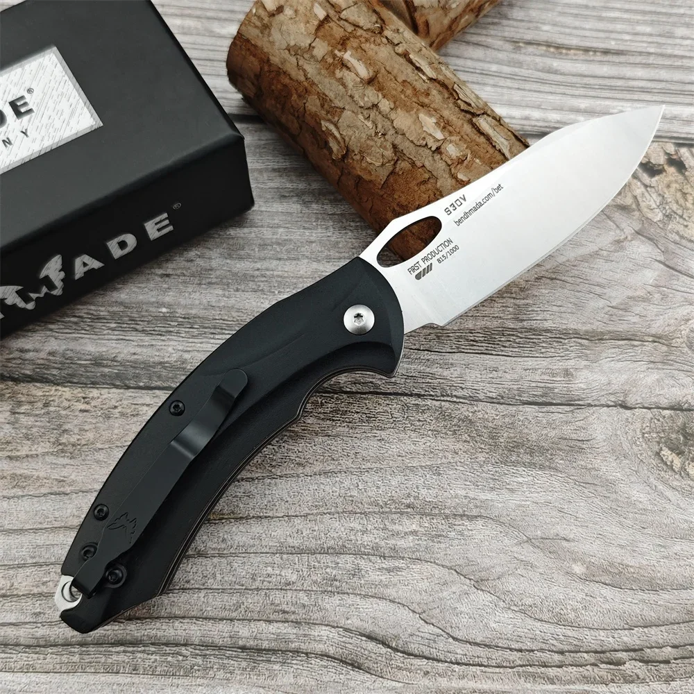 EDC Multitool BM 818 Mini Loco Pocket Folding Knife D2 Stonewashed Plain Blade Black T6 Aluminum Handle Portable Tactical Knife