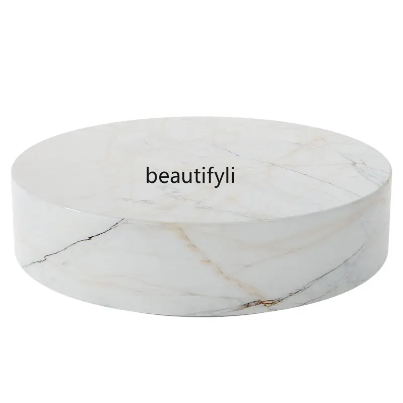 

zq Natural Marble Coffee Table Post-Modern Living Room Small Apartment Minimalistic Personalized Creative Furniture