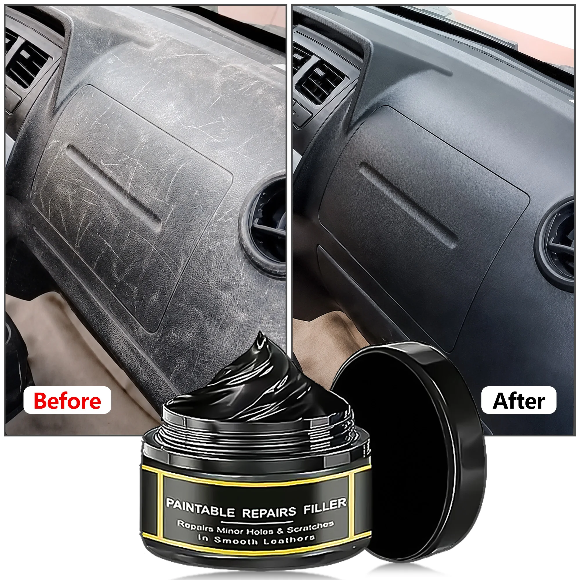 Car Interior Scratch Repair Cream - Car Scratch Repair | Tire Gloss Repair, Black Interior and Dashboard Plastic Surface Repair