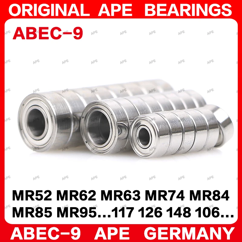10pcs ABEC-9 Bearing MR52ZZ MR62ZZ MR63ZZ MR74ZZ MR84ZZ MR95ZZ MR104ZZ MR105ZZ MR106ZZ MR115ZZ MR117ZZ MR128ZZ MR126ZZ Bearings