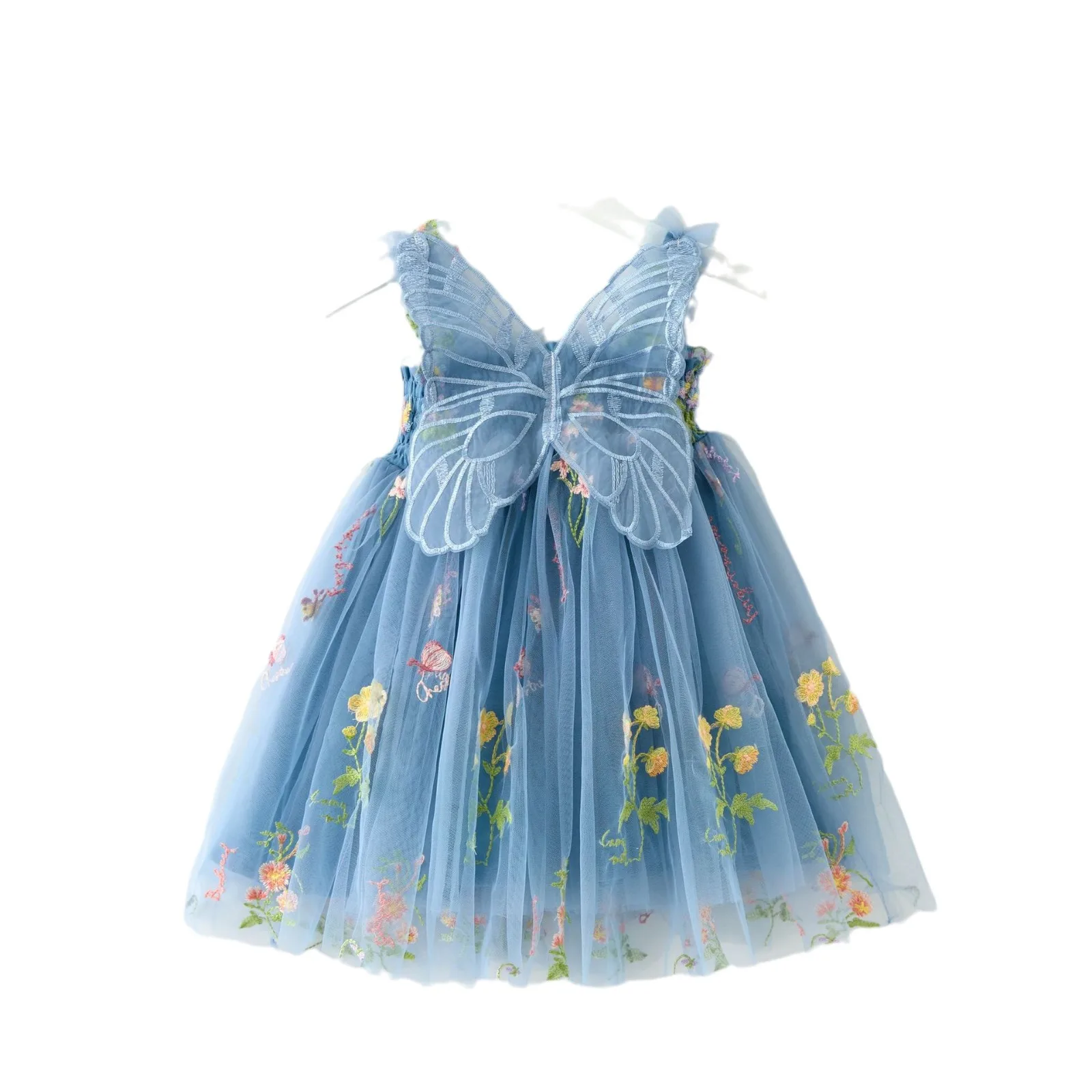 

Forest fairy Cosplay Countryside Style butterfly Embroidered Mesh Dress with wings Halloween