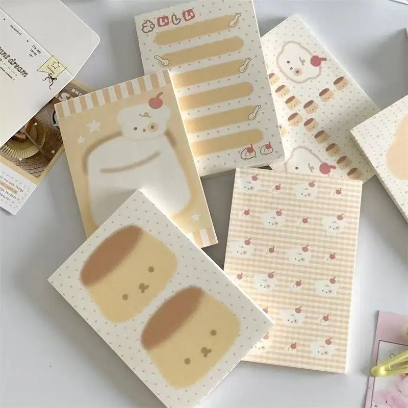 6PC Mix Cute Original Korean Cake Non-sticky A7ins High-Looking Message Student Material Decorative Note Notepad Cute Gift 2026