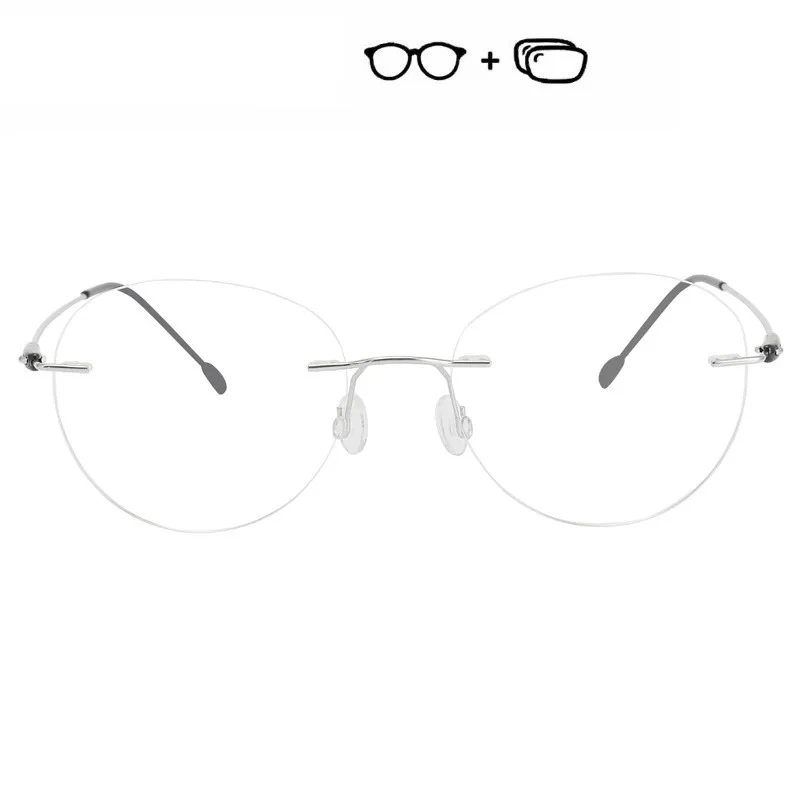 KUXA Progressive Prescription Eyeglasses High-quality Titanium Rimless Eyewear Brand Designer Optical Myopia Glasses Unisex