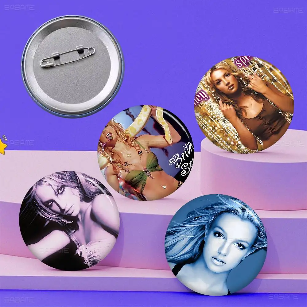 de Britneys Spears singer Cartoon Brooches Anime Badge Round Handmade Brooch Lapel Pins Jewelry for Backpack Clothes Gifts