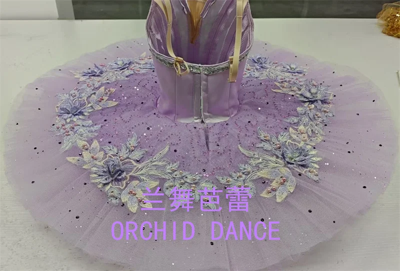 ชุดบัลเลต์นางฟ้าสีม่วงอ่อนสำหรับเด็กหญิง ผู้หญิง และผู้ใหญ่ แบบมืออาชีพ 9 หรือ 12 ชั้น ขนาดสั่งทำพิเศษ สำหรับการแสดง