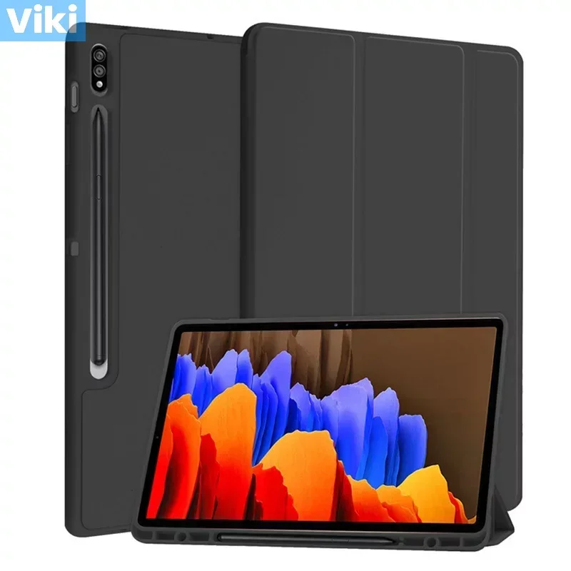 Foldable Case For Samsung Galaxy Tab S9 11 incn For S9+ S9 Plus 12.4 inch 2023 With Pen Holder Tablet Cover