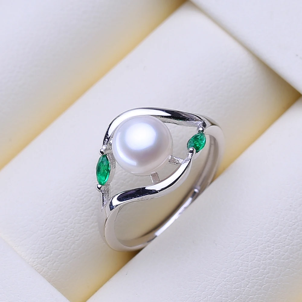 FENASY Natural Freshwater Pearl New Fashion 925 Sterling Silver Party Adjustable Rings For Women Birthday Gifts