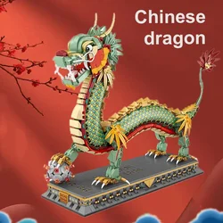 1416Pcs Chinese Dragon Block Chinese Style Animal Mini Building Blocks DIY Girl Assembling Puzzle Bricks Toys Christmas Gifts