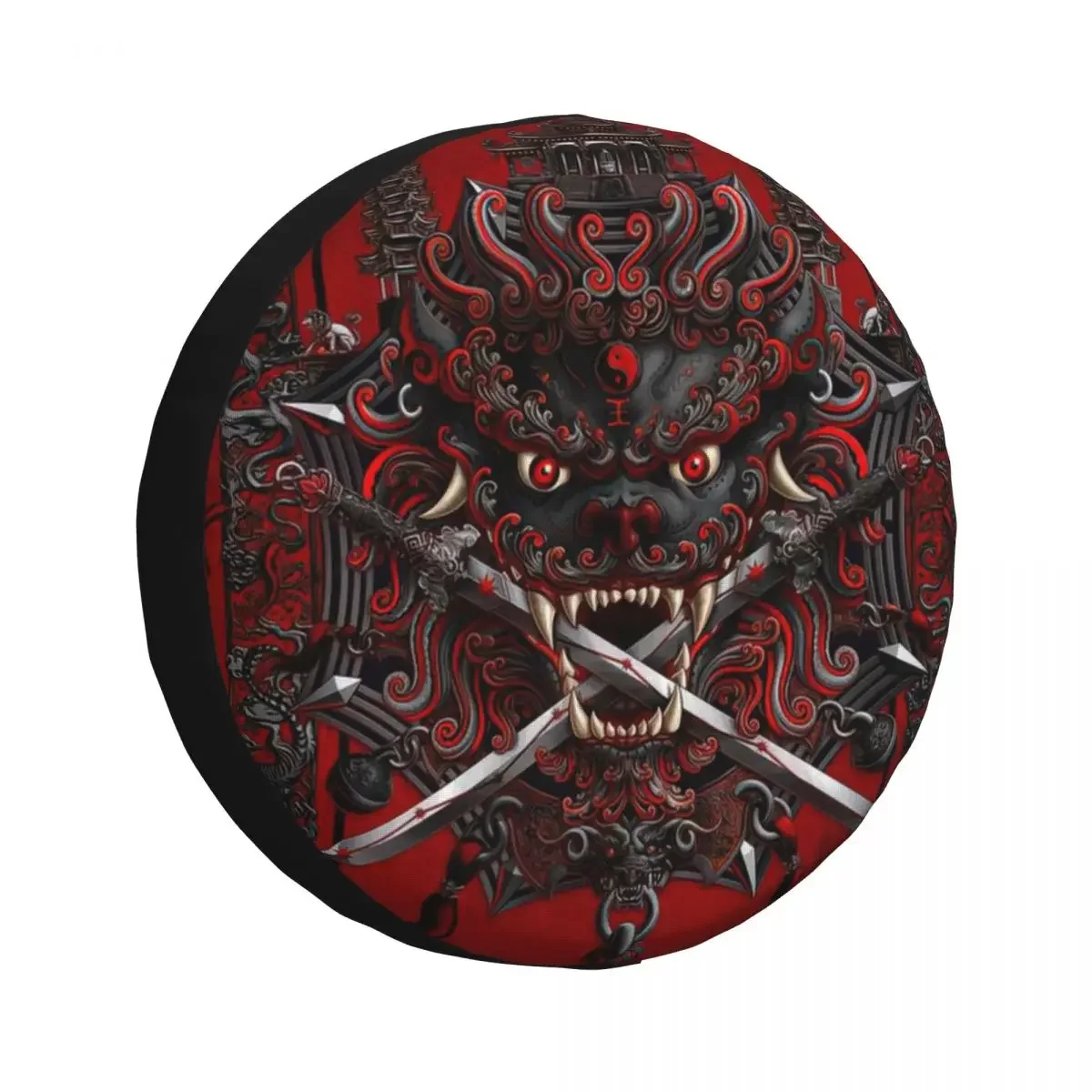 Goth Oni, Japanese Demon Tire Cover Wheel Protectors Weatherproof Universal for Jeep Trailer RV SUV Truck Camper Travel Trailer