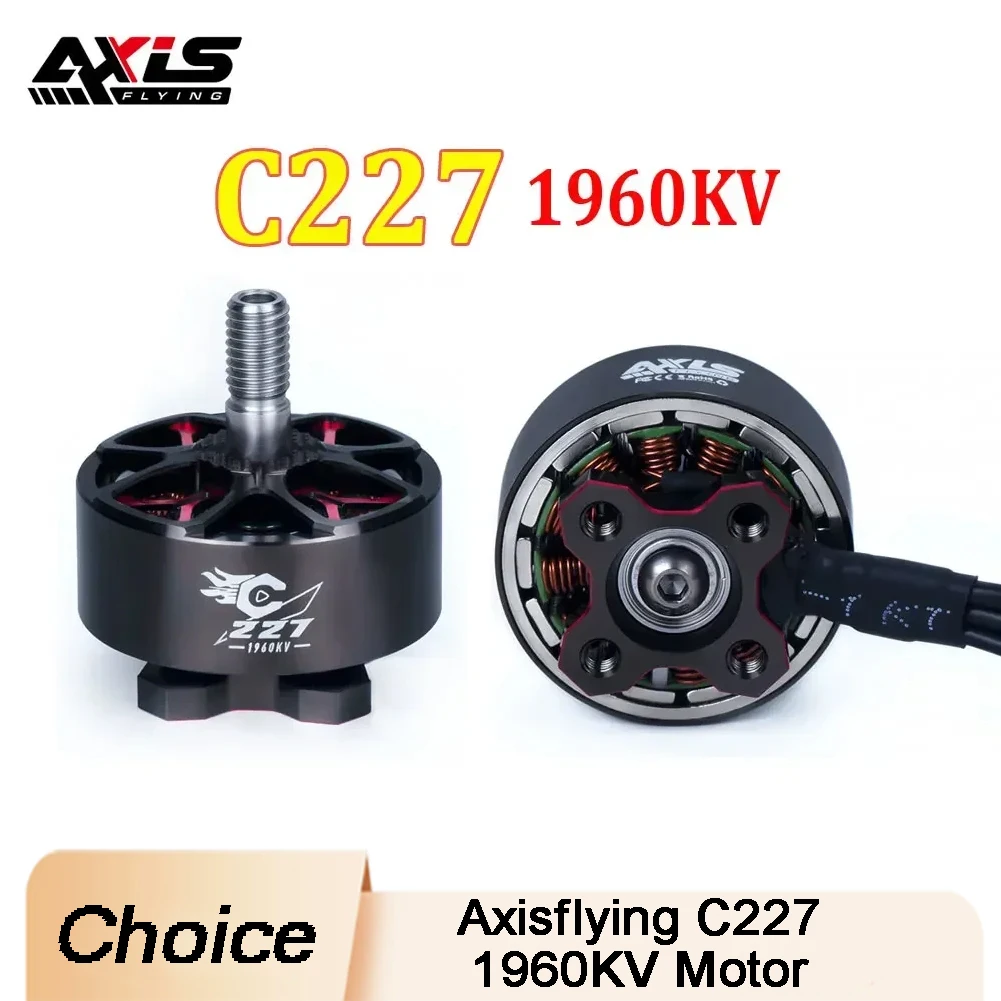 

Бесщеточный двигатель Axisflying C227 1960KV для 12N14P 6-8S Lipo, вал 5 мм для Manta 5 PRO FPV Drone, 5-дюймовые кинематографические детали DIY RC