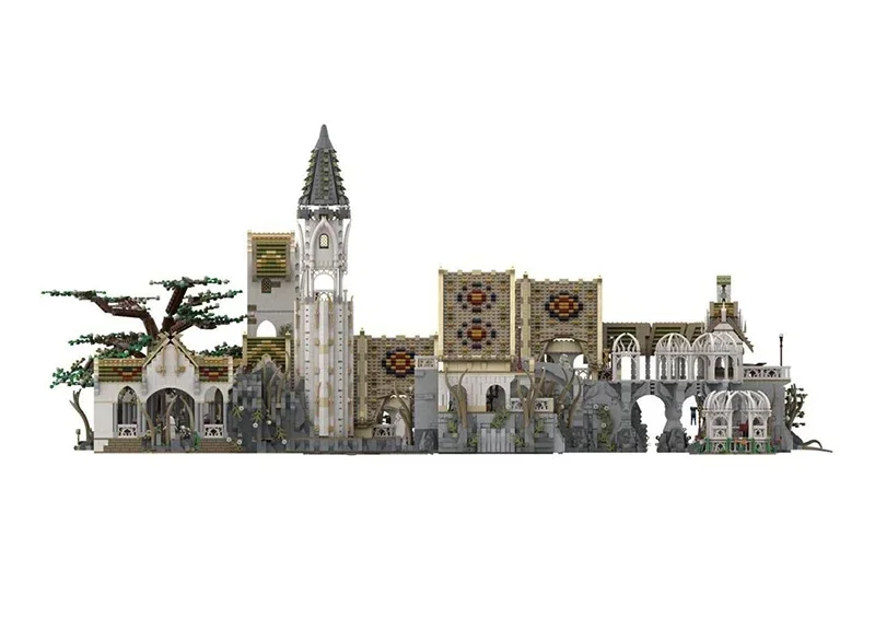 Cena de filme moc bloco de construção modelo anel elf cidade arquitetura tecnologia modular blocos de construção brinquedo das crianças conjunto diy