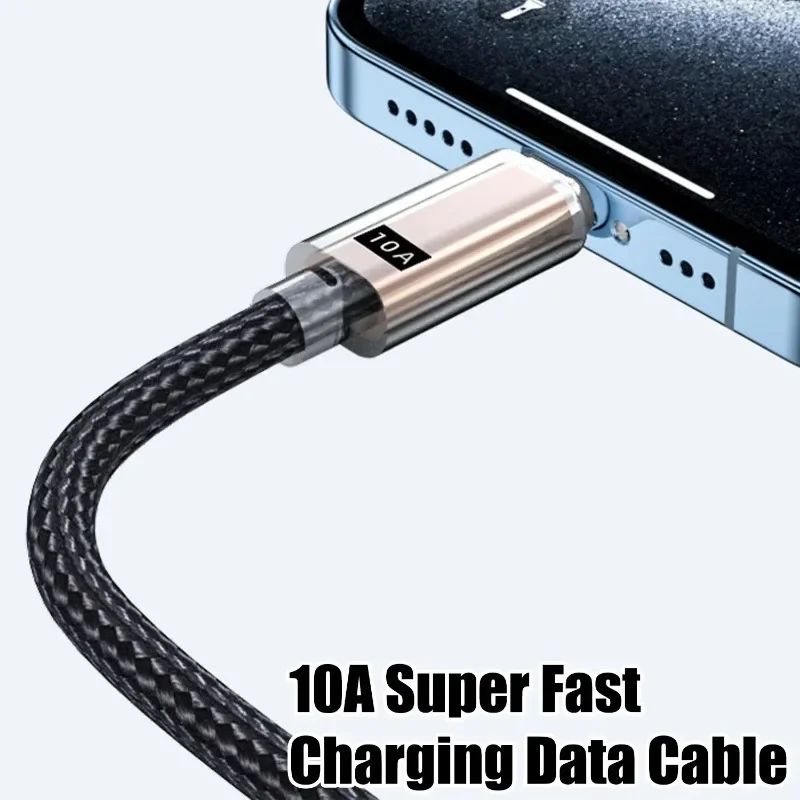 120W 10A USB to Type C Fast Charging Cell Phone Cable High-speed Data Transfer Data Line for Samsung Google Xiaomi Huawei Tablet