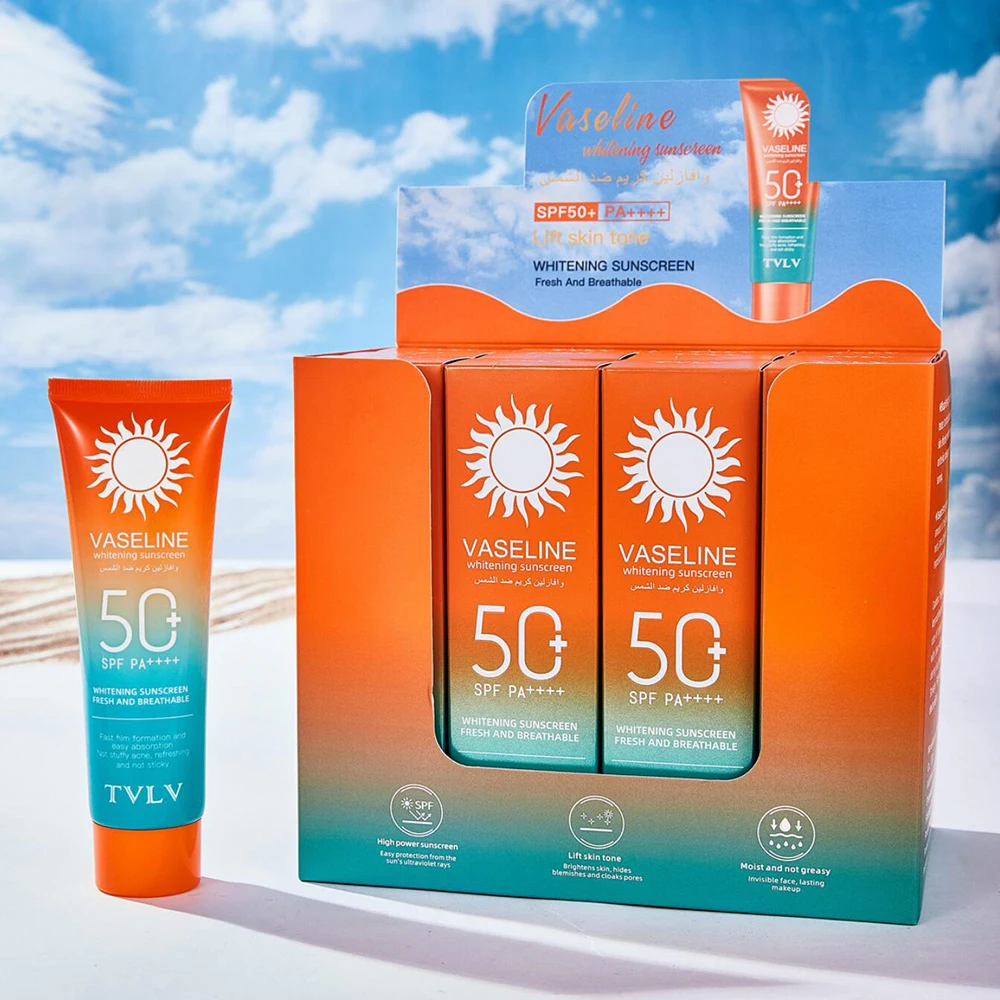 Whitening Sunscreen Face Care Waterproof UV resistant Sunscreen SPF50+ Moisturizing Isolation Facial Cream Base Makeup Skin Care